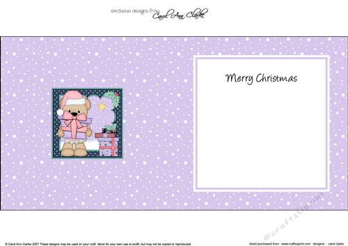 Christmas Livvy Bear has lots of Presents insert square landscape