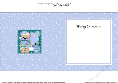 Christmas Livvy Bear has lots of Presents insert square landscape