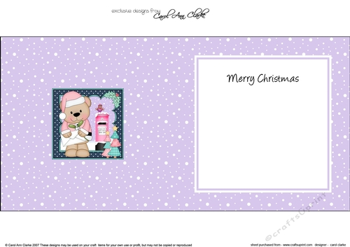 Christmas Livvy Bear Posts a Letter to Santa insert square landscape