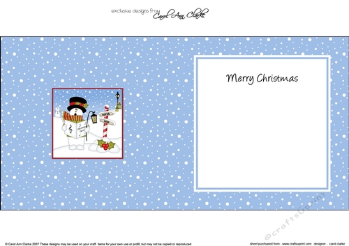 Christmas Snowman Roi is Carol Singing at the North Pole insert square landscape