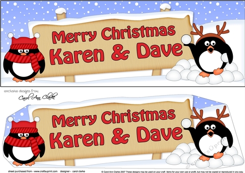 Large DL Merry Christmas KAREN & DAVE 3D decoupage 