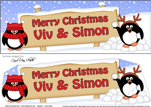 Large DL Merry Christmas VIV & SIMON 3D decoupage 