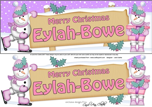 Large DL Merry Christmas EYLAH-BOWE 3D decoupage 