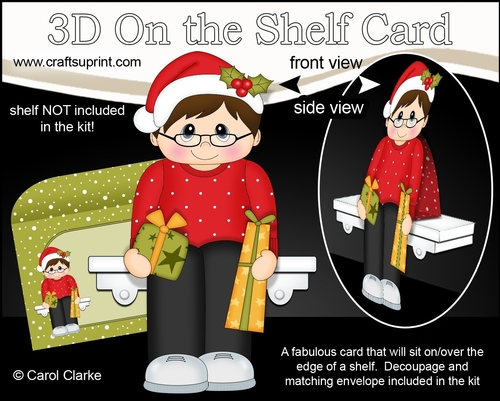 3D On the Shelf Card Kit - Christmas Jumper Man delivers the Presents