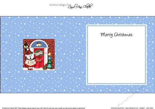 Teddy Tess is Carol Singing at the Christmas Door matching insert square landscape
