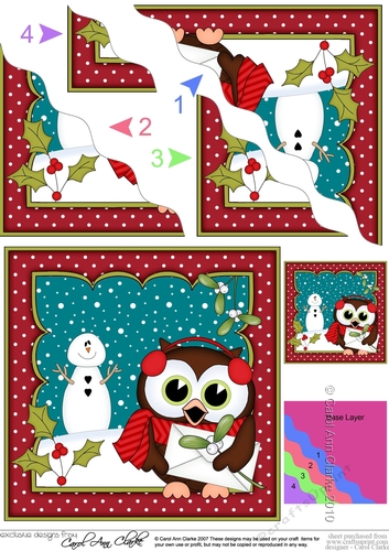Christmas Little Hoot Owl has a Letter for Santa Wavy Corner side stacker Topper