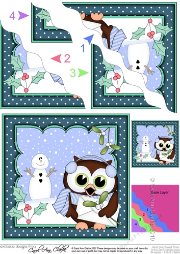 Christmas Little Hoot Owl has a Letter for Santa Wavy Corner side stacker Topper