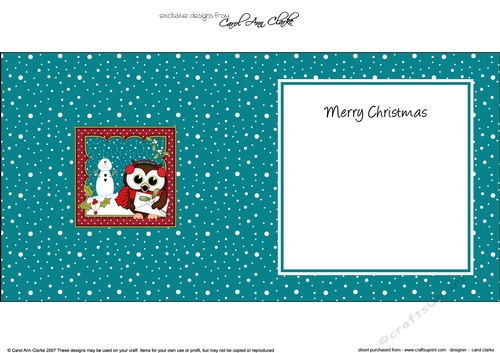 Christmas Little Hoot Owl has a Letter for Santa matching insert square landscape