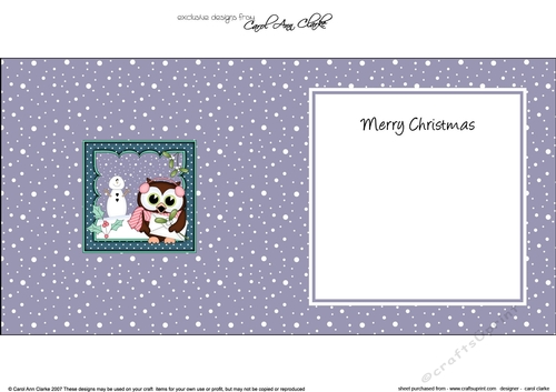 Christmas Little Hoot Owl has a Letter for Santa matching insert square landscape