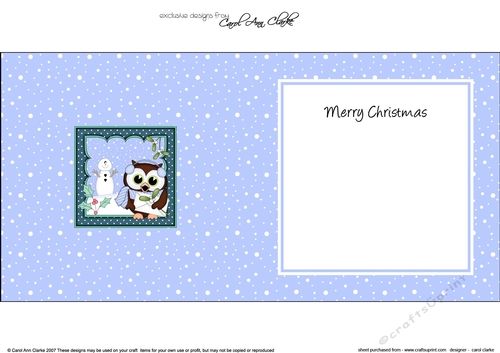 Christmas Little Hoot Owl has a Letter for Santa matching insert square landscape