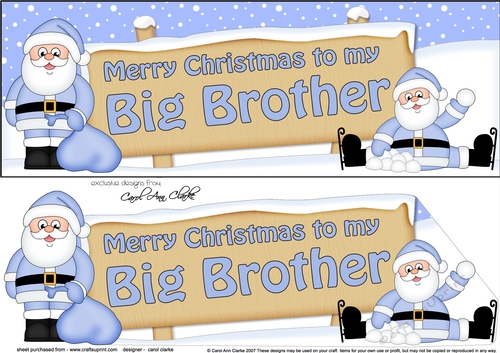 large DL Merry Christmas BIG BROTHER Santa 3D decoupage