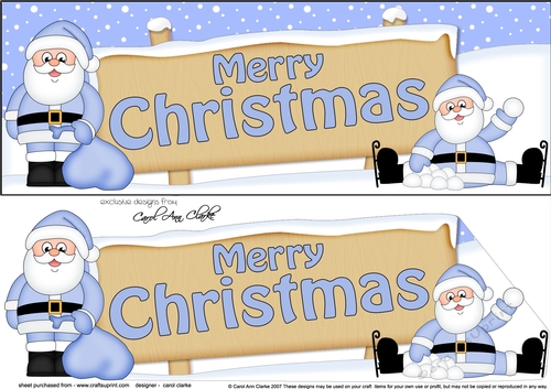 large DL MERRY CHRISTMAS Santa Signpost 3D decoupage