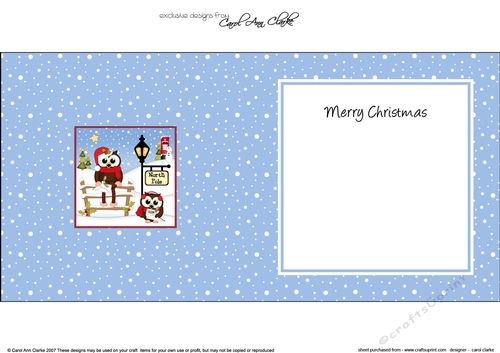 Christmas Little Hoot Owls Post their Letters to Santa at the North Pole insert square landscape