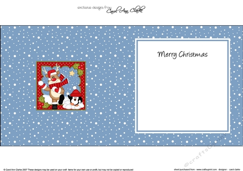 Christmas Rudolph & Pip Penguin have a Snowball Fight insert square landscape