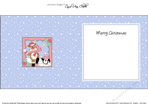 Christmas Rudolph & Pip Penguin have a Snowball Fight insert square landscape
