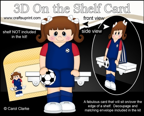 3D On the Shelf Card Kit - Little Footballer Jada