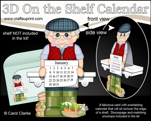 3D On the Shelf Everlasting Calendar Kit - Veggie Patch Old Man Harley