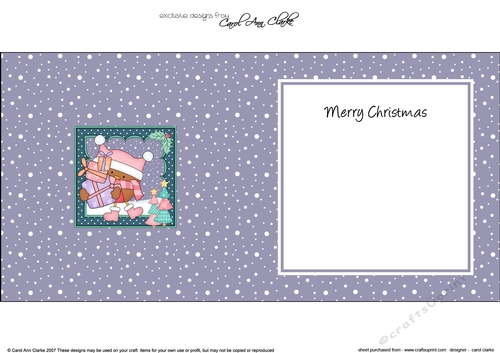 Christmas Bobbin Robin delivers lots of Presents matching insert square landscape