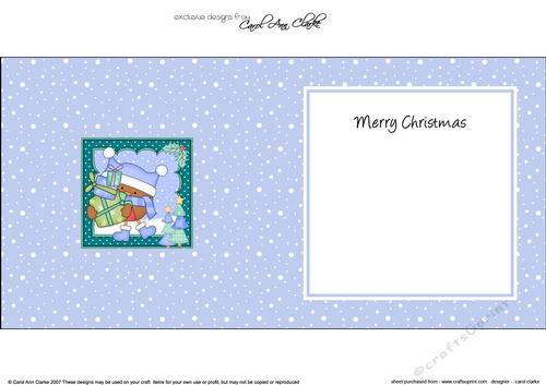 Christmas Bobbin Robin delivers lots of Presents matching insert square landscape