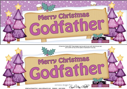 Large DL Christmas Trees GODFATHER Signpost 3D Decoupage