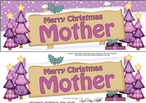 Large DL Christmas Trees MOTHER Signpost 3D Decoupage