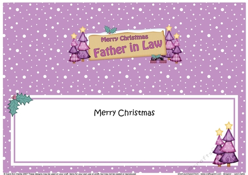 large DL Christmas FATHER IN LAW Trees Signpost insert