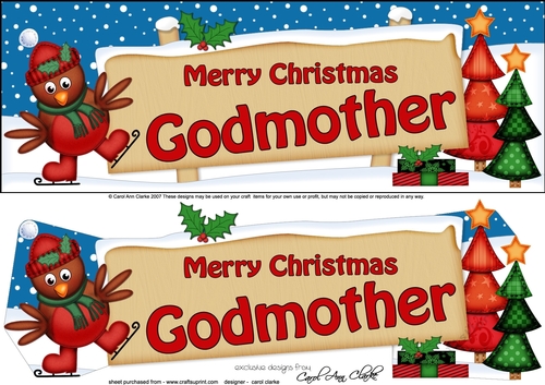 large DL Christmas GODMOTHER Robin Signpost 3d decoupage