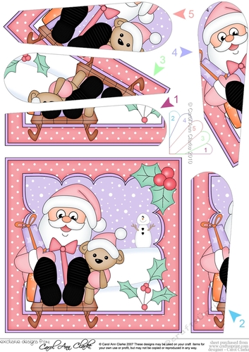 Christmas Santa delivers Presents on his Sledge Fan Pyramage Topper