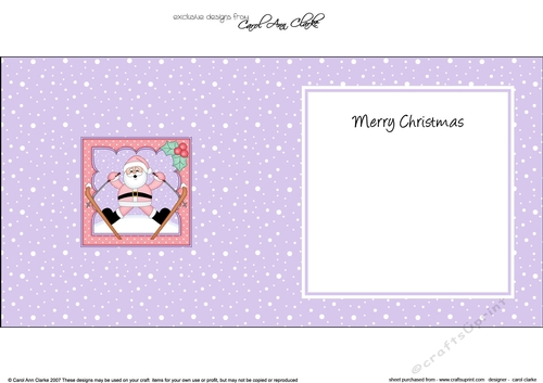 Christmas OOps Santa goes Skiing matching insert square landscape