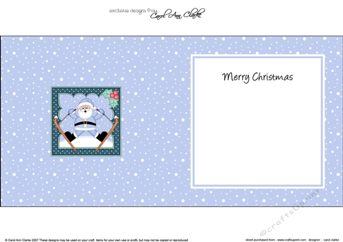 Christmas OOps Santa goes Skiing matching insert square landscape