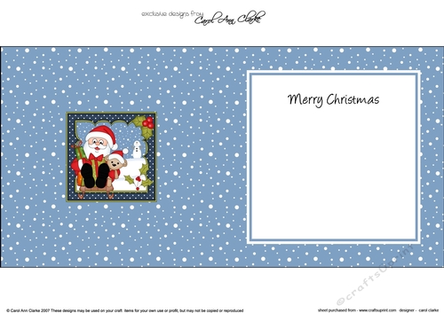 Christmas Santa delivers Presents on his Sledge matching insert square landscape