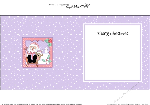 Christmas Santa delivers Presents on his Sledge matching insert square landscape
