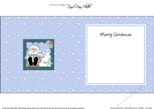 Christmas Santa delivers Presents on his Sledge matching insert square landscape