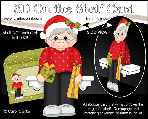 3D On the Shelf Card Kit - Christmas Jumper Old Man delivers the Presents
