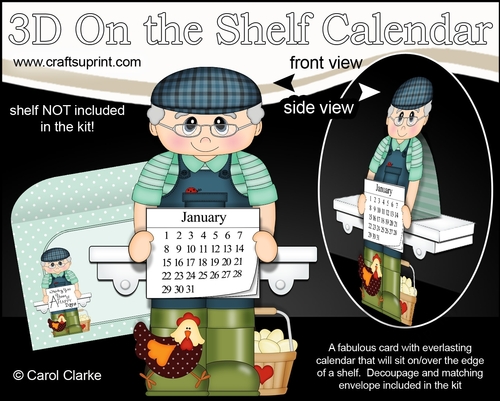 3D On the Shelf Everlasting Calendar Kit - Chicken Farmer Micky