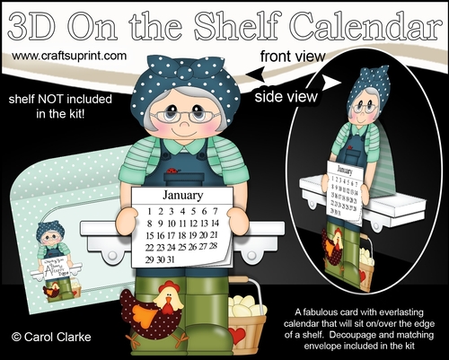 3D On the Shelf Everlasting Calendar Kit - Chicken Farmer Lena