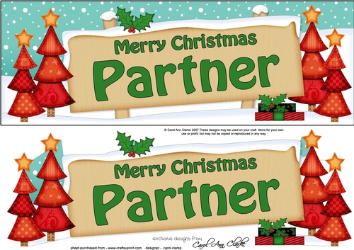 Large DL Christmas Trees PARTNER Signpost 3D Decoupage