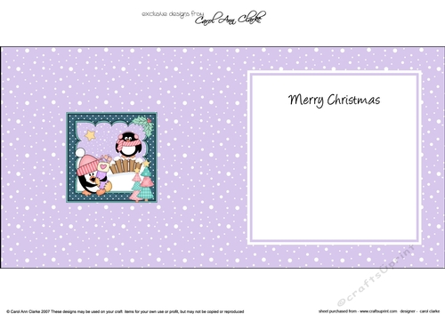 Christmas Pip Penguin & Friend have a Christmas Stocking insert square landscape