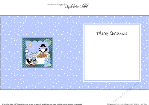 Christmas Pip Penguin & Friend have a Christmas Stocking insert square landscape