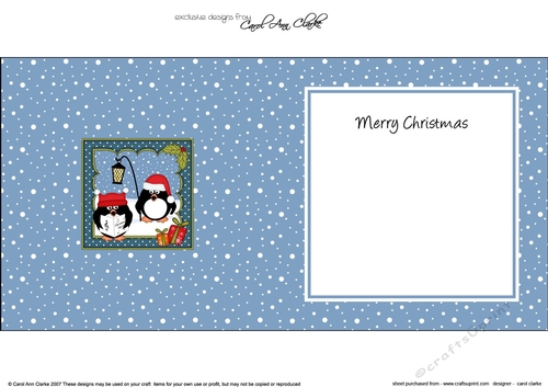 Christmas Pip Penguin & Friend go Carol Singing matching insert square landscape