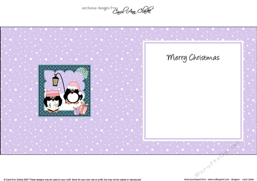 Christmas Pip Penguin & Friend go Carol Singing matching insert square landscape