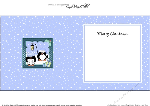 Christmas Pip Penguin & Friend go Carol Singing matching insert square landscape