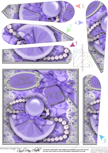 102nd Birthday Perfume Lace & Pearls Fan Pyramage Topper