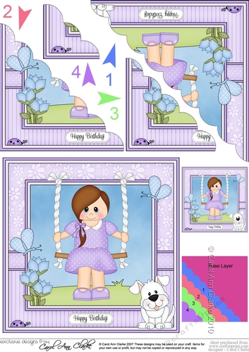 Cute Little Teen Girl is Swinging High Scalloped Corner Stacker