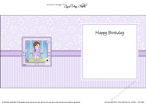 Cute Little Teen Girl is Swinging High square landscape insert