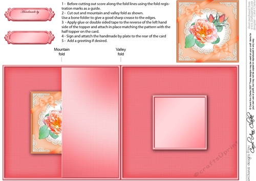 Rose and Lace No-Hole Fold Back Card