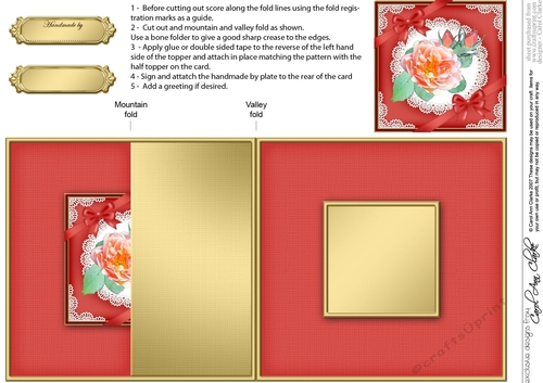 Rose and Lace No-Hole Fold Back Card