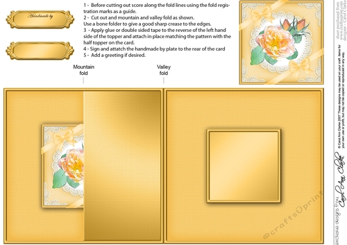 Rose and Lace No-Hole Fold Back Card