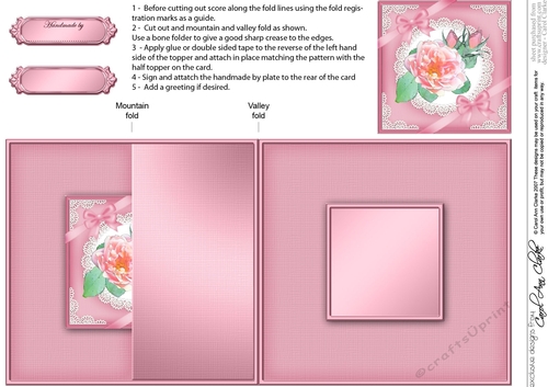Rose and Lace No-Hole Fold Back Card