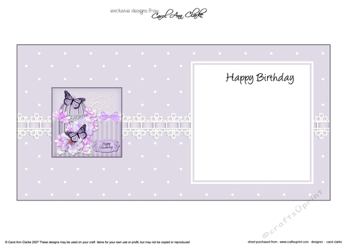 Birthday Butterflies and Flowers Birdcage High square landscape insert
